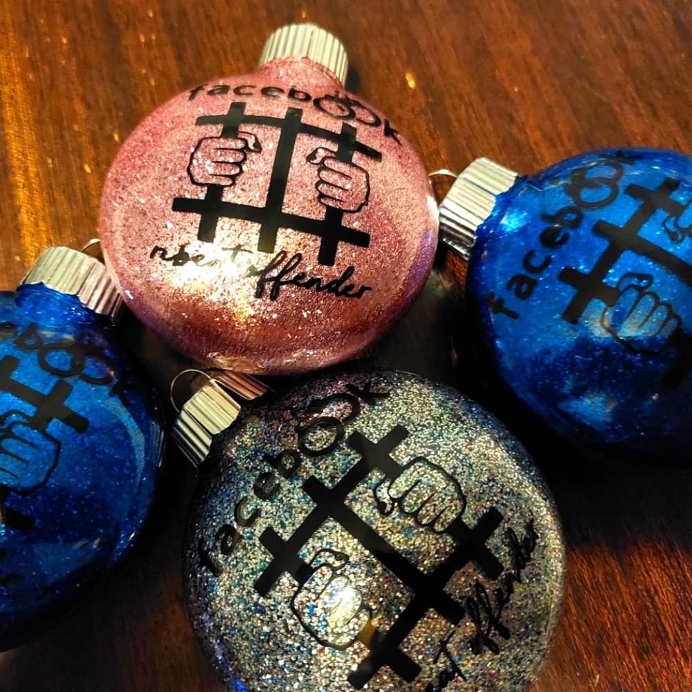 Facebook jail glitter ornament